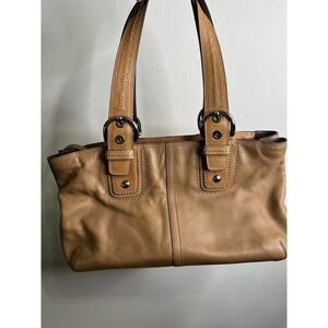 COACH Women's Soho Leather Shoulder Hand Bag Purse Tan F13109 Adjustable Straps